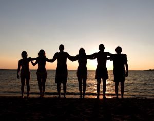 Bild mit Freunden am Strand